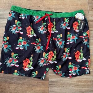 Hot Topic Looney Tunes Marvin The Martian Tropical‎ Swim Trunks Shorts Size 42